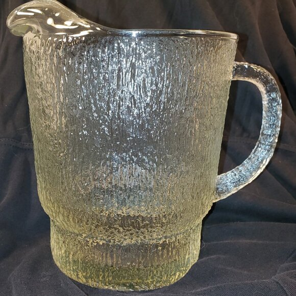Vintage Indiana Glass Crystal Ice Pitcher Tree Bark Clear Glass. 64 Ounce. - Picture 1 of 4